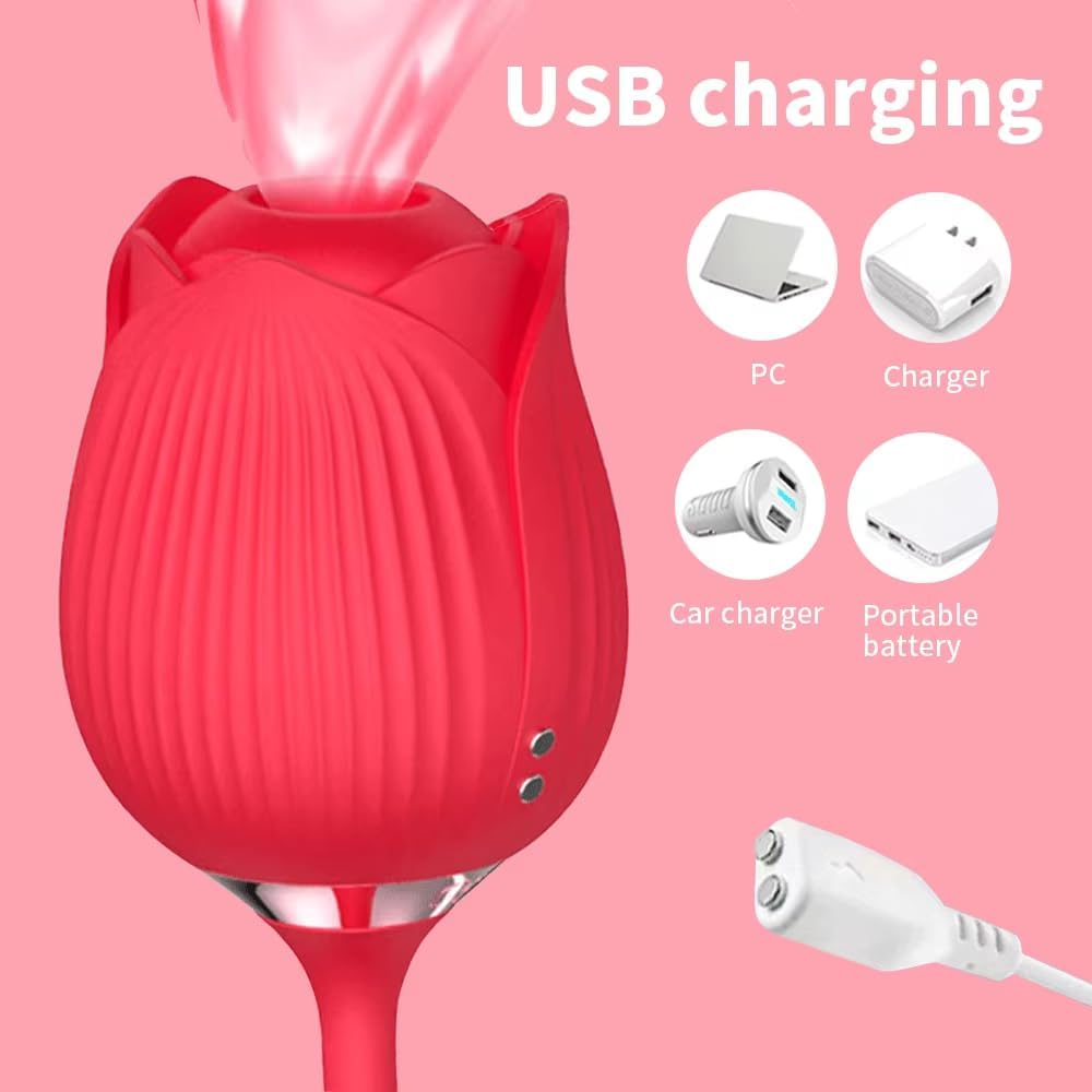 VelviRose 3 - in - 1 Rose Thrusting Vibrator - Vixen | Nova Network