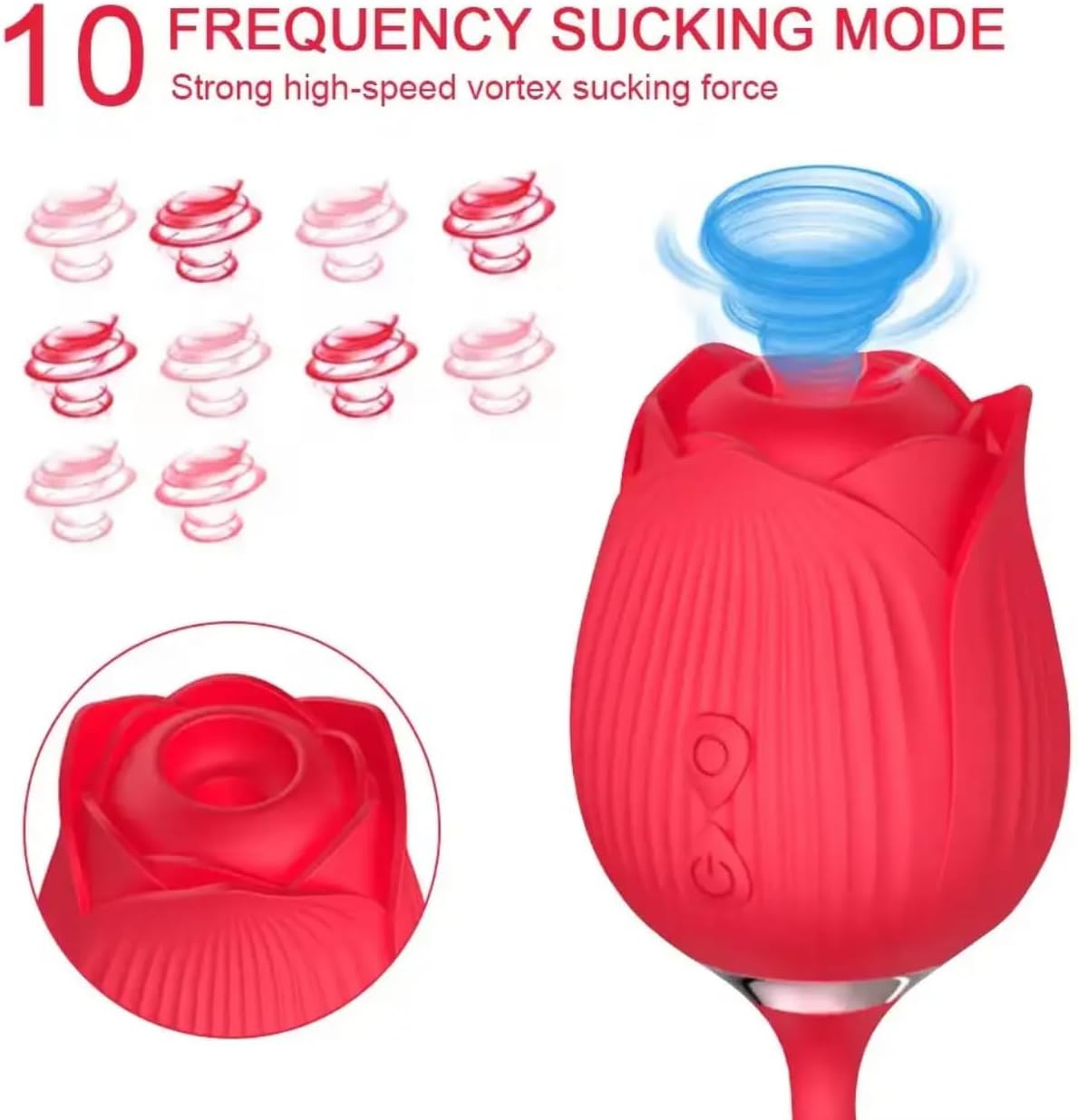 VelviRose 3 - in - 1 Rose Thrusting Vibrator - Vixen | Nova Network