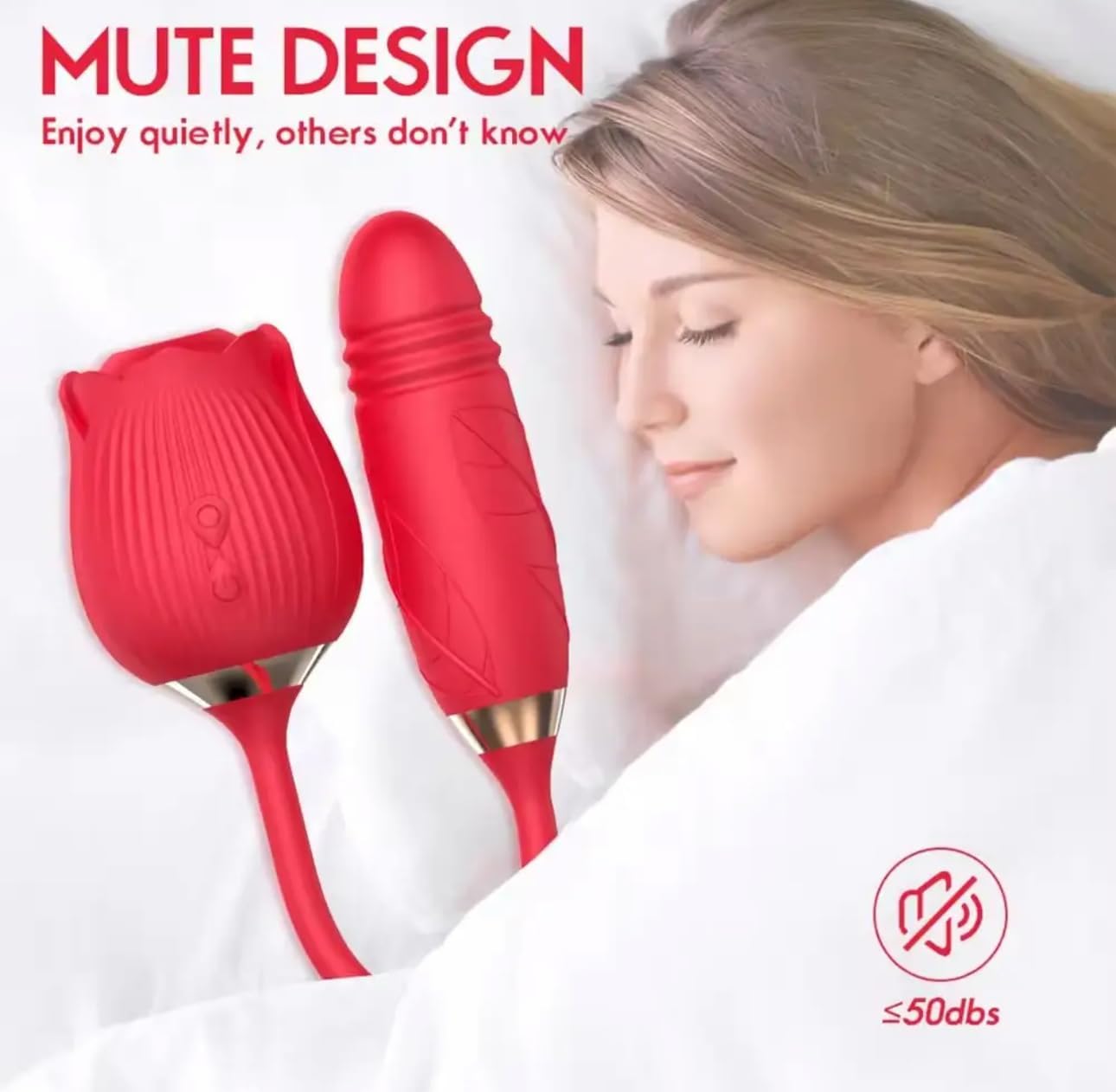 VelviRose 3 - in - 1 Rose Thrusting Vibrator - Vixen | Nova Network