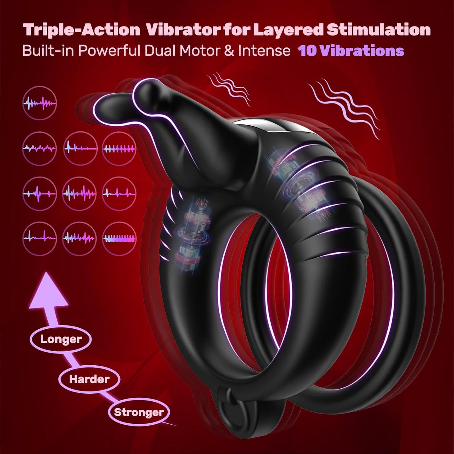 VibeDuo Remote Vibrating Cock Ring - Vixen | Nova Network