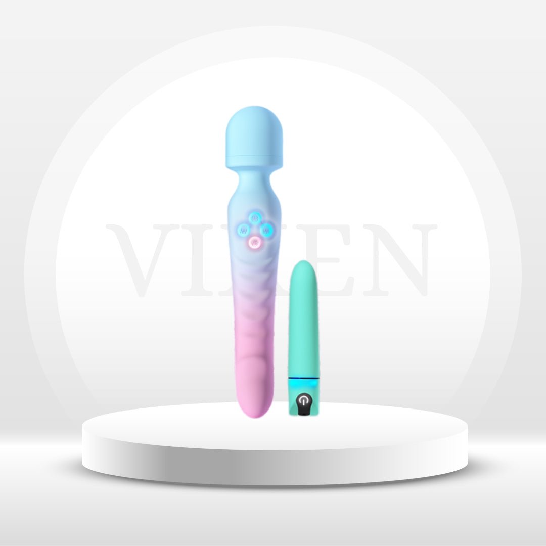 2-in-1 Wand & Bullet Vibrator Set - 24 Modes Vixen | Nova Network 2-in-1 Wand & Bullet Vibrator Set - 24 Modes Vixen | Nova Network