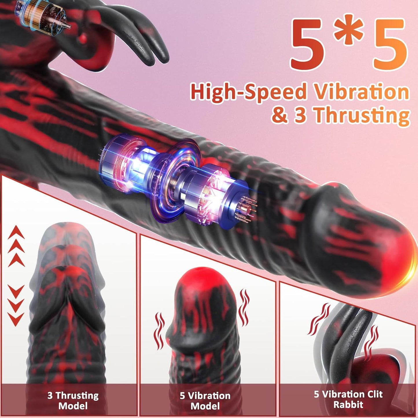VibeForge 5 - in - 1 Thrusting Dildo - Vixen | Nova Network