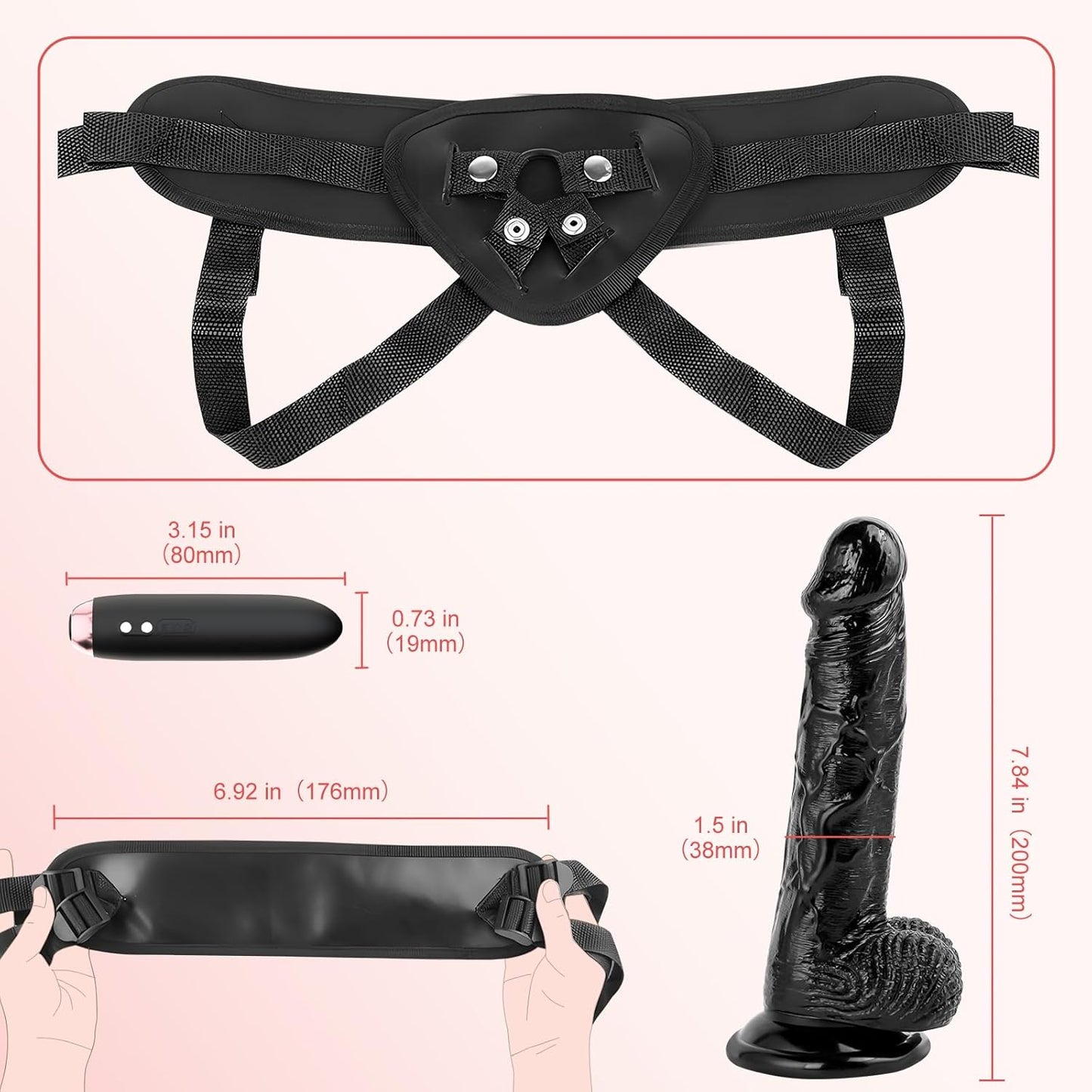VibeMax Strap - On Dildo with Vibrating Bullet - Vixen | Nova Network