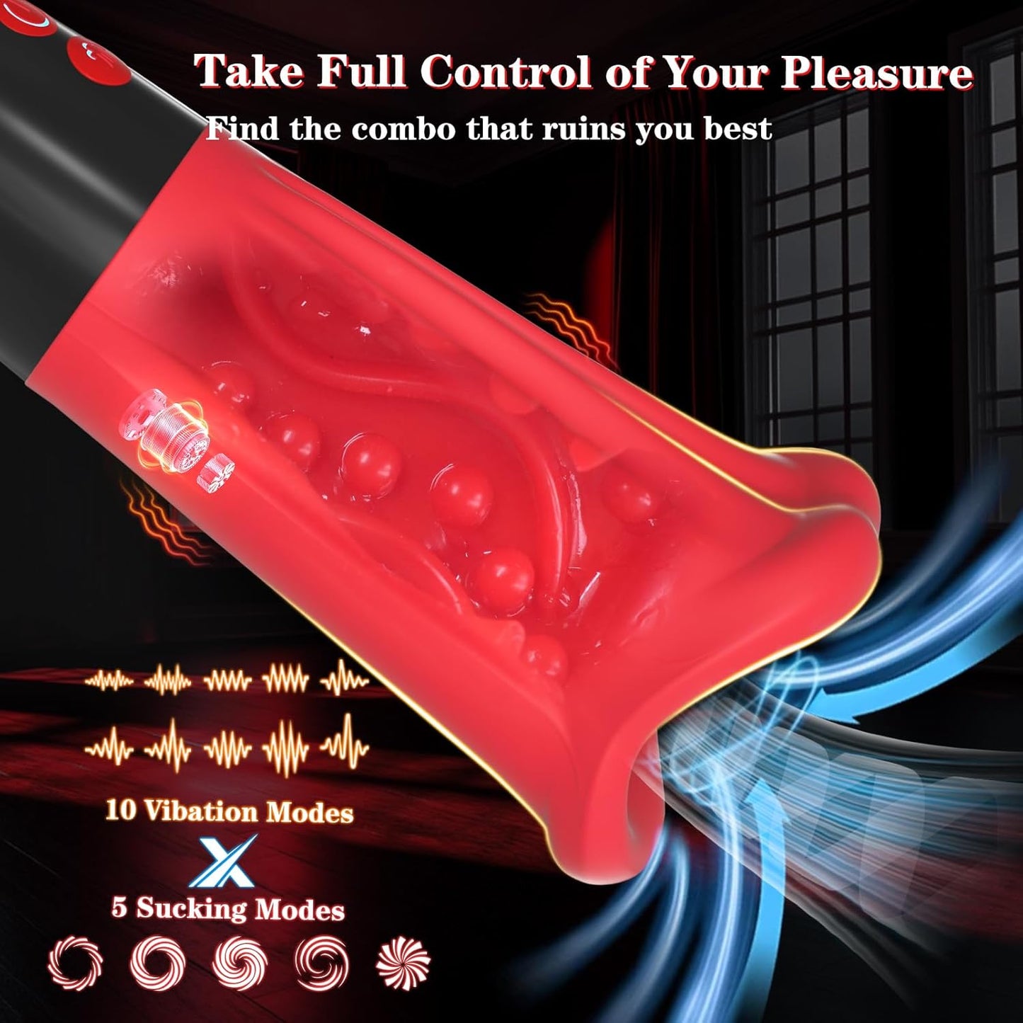 VibeQuad 4 - in - 1 Suction & Vibration Male Stroker - Vixen | Nova Network