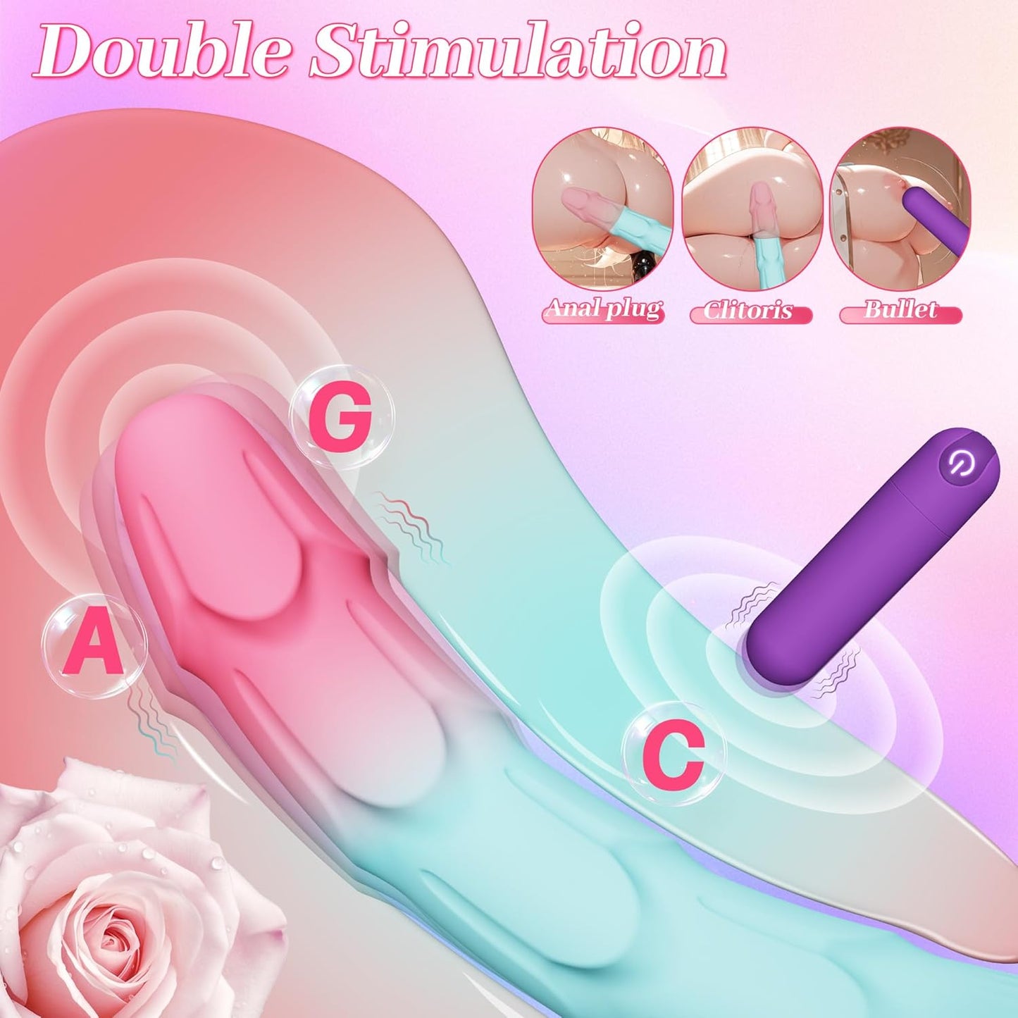 VibeTwin 2 - in - 1 Bullet & Dildo Wand Vibrator Set - Vixen | Nova Network