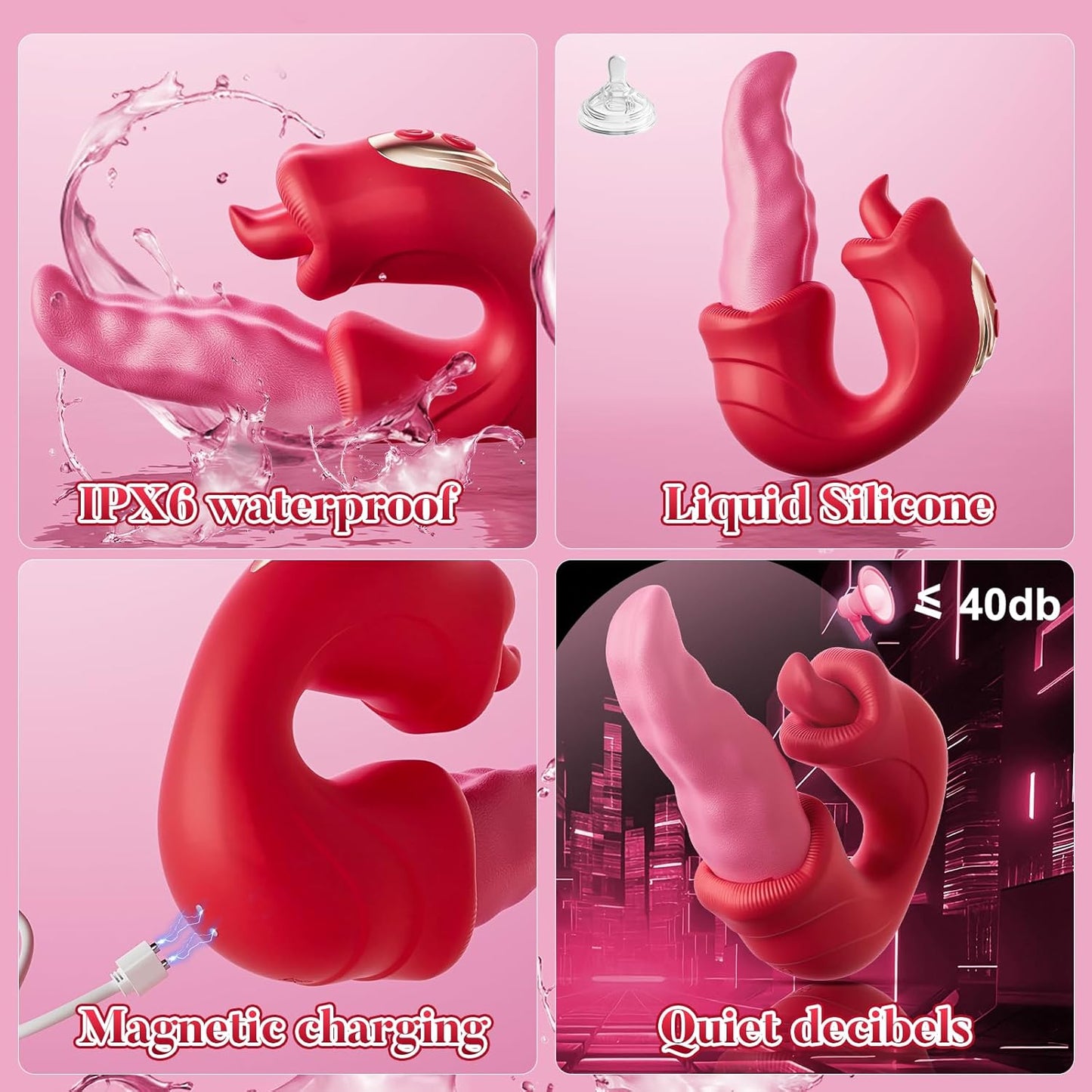 VibeWhip 4 - in - 1 Tongue Slap & Thrust Vibe - Vixen | Nova Network