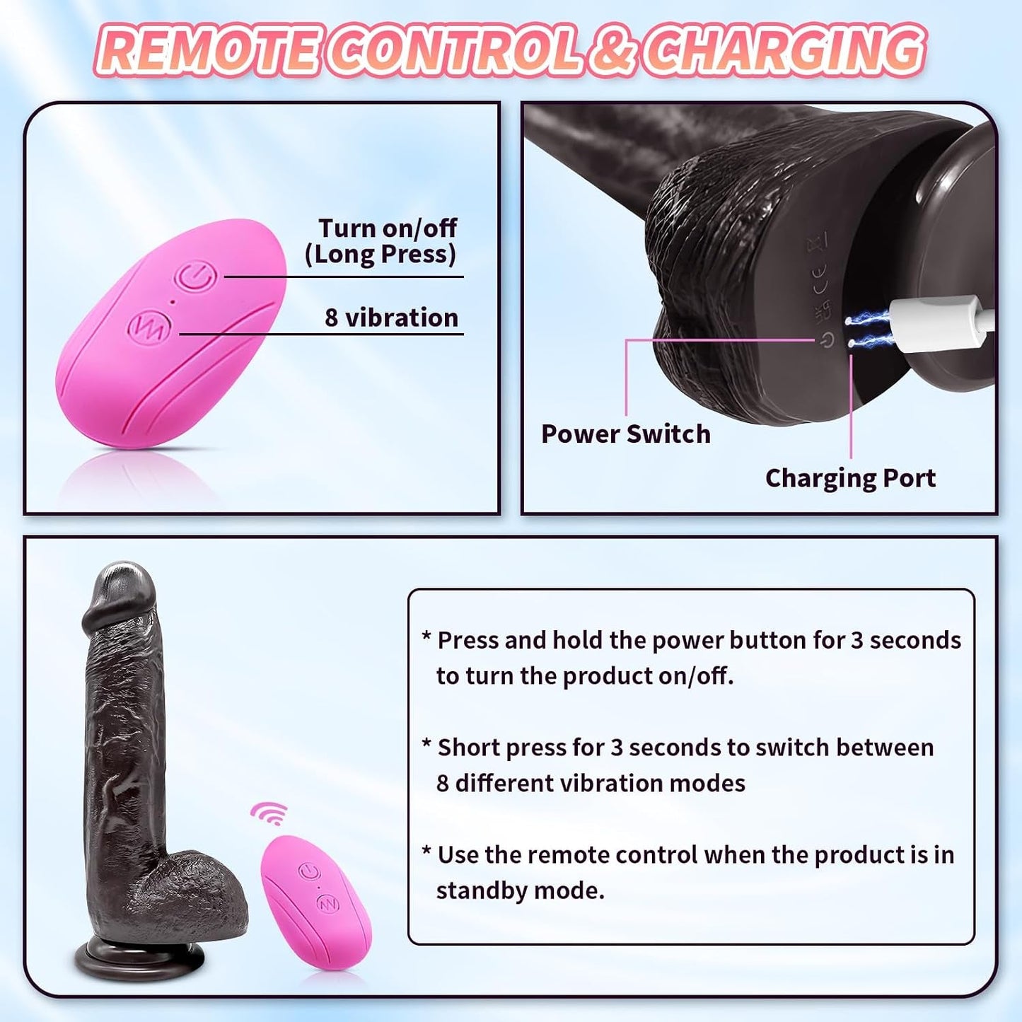 WildHarness Remote Vibrating Strap-On Dildo & Suction Cup - Vixen | Nova Network