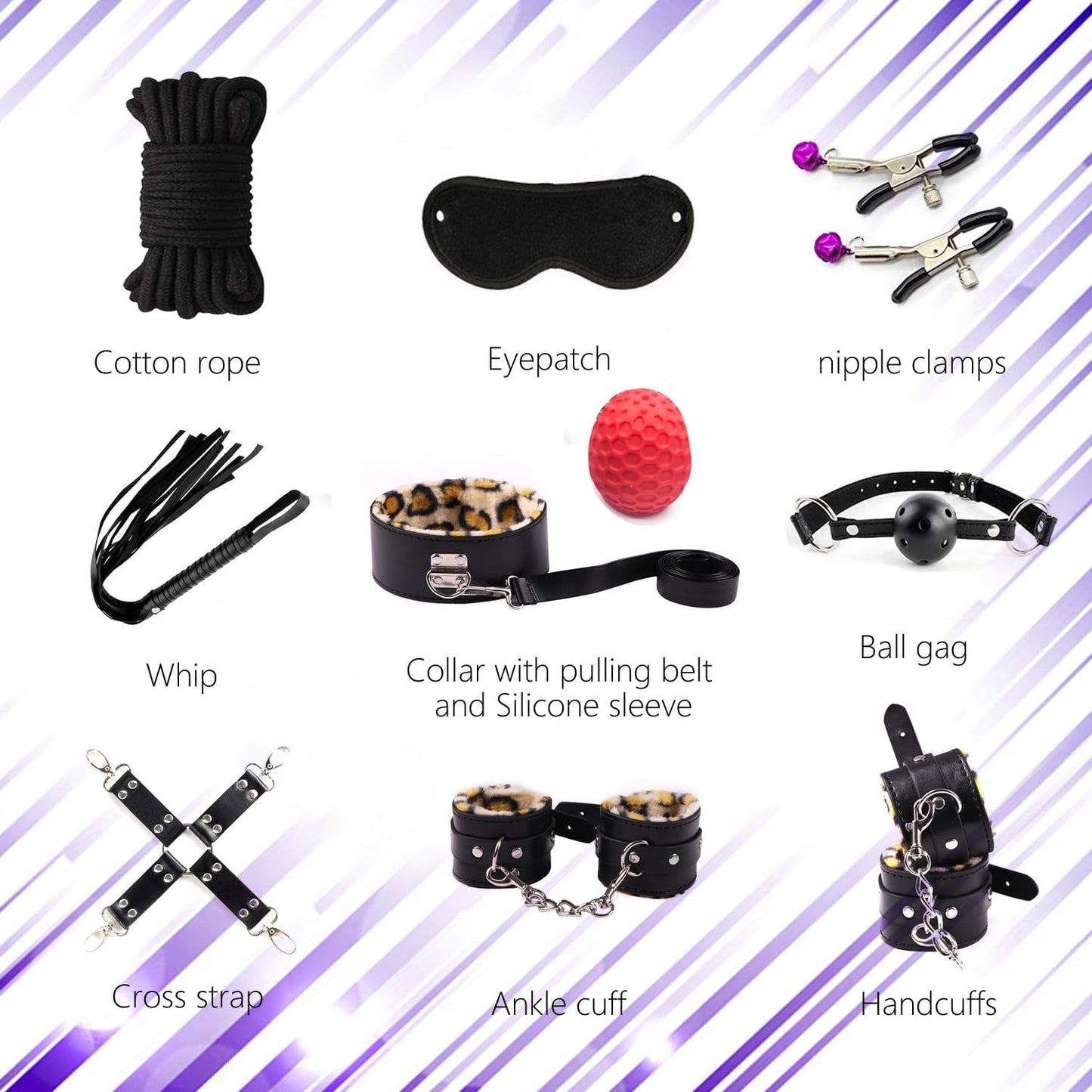 WildLuxe 30 - Piece Leopard BDSM Set - Vixen | Nova Network