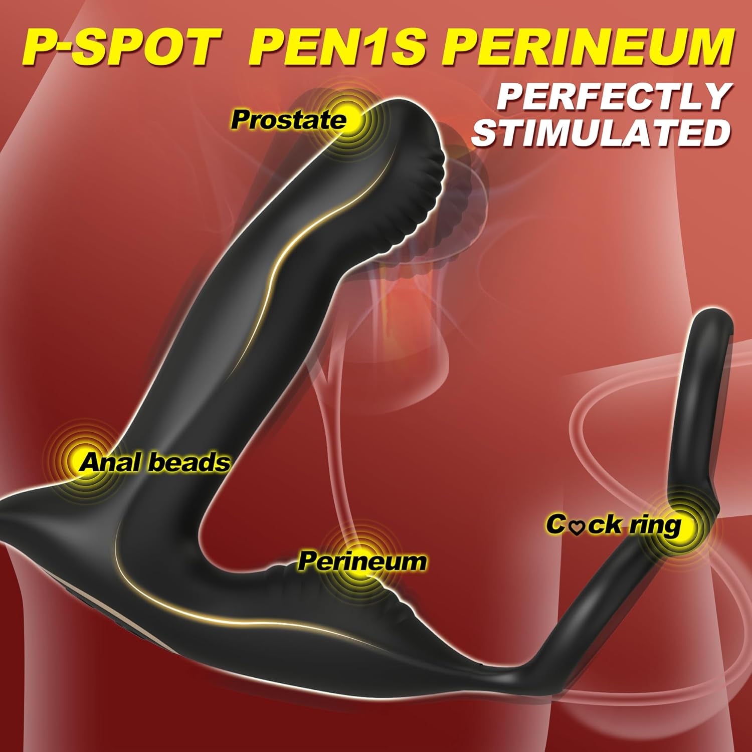 SixthSense Thrusting Prostate Massager Cock Ring 10 Modes