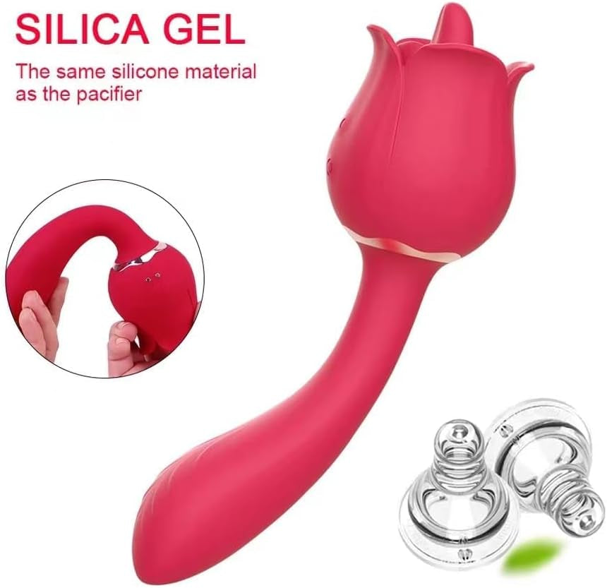CrimsonLick 2-in-1 Rose Vibrator – Tongue Licking & Vibrating