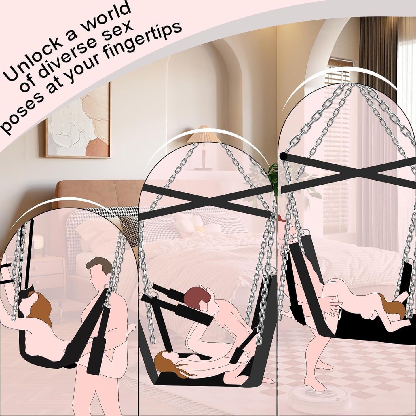 SpinLux 360° Rotating Sex Swing Padded Leather Kit
