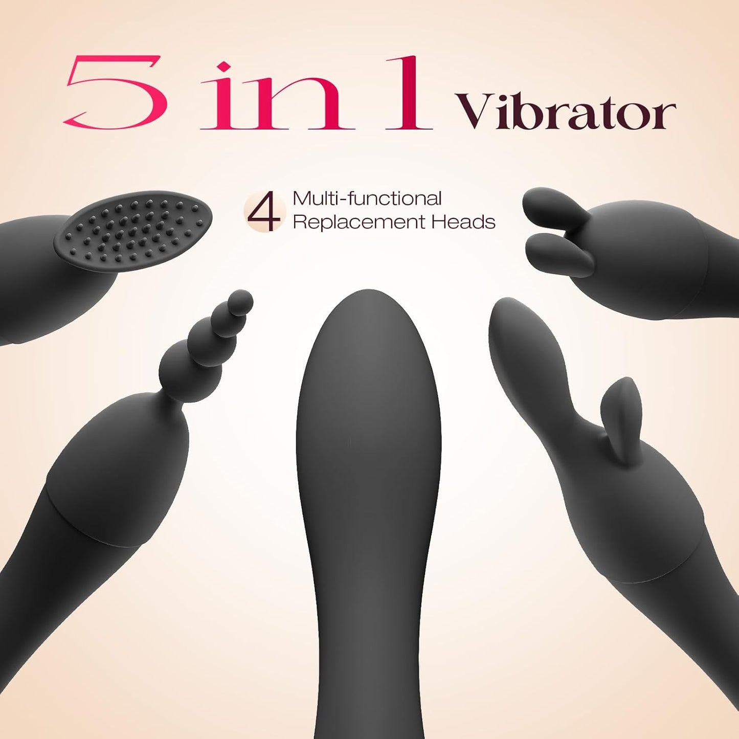 VelvetSwitch Wand Vibrator Kit with 4 Heads
