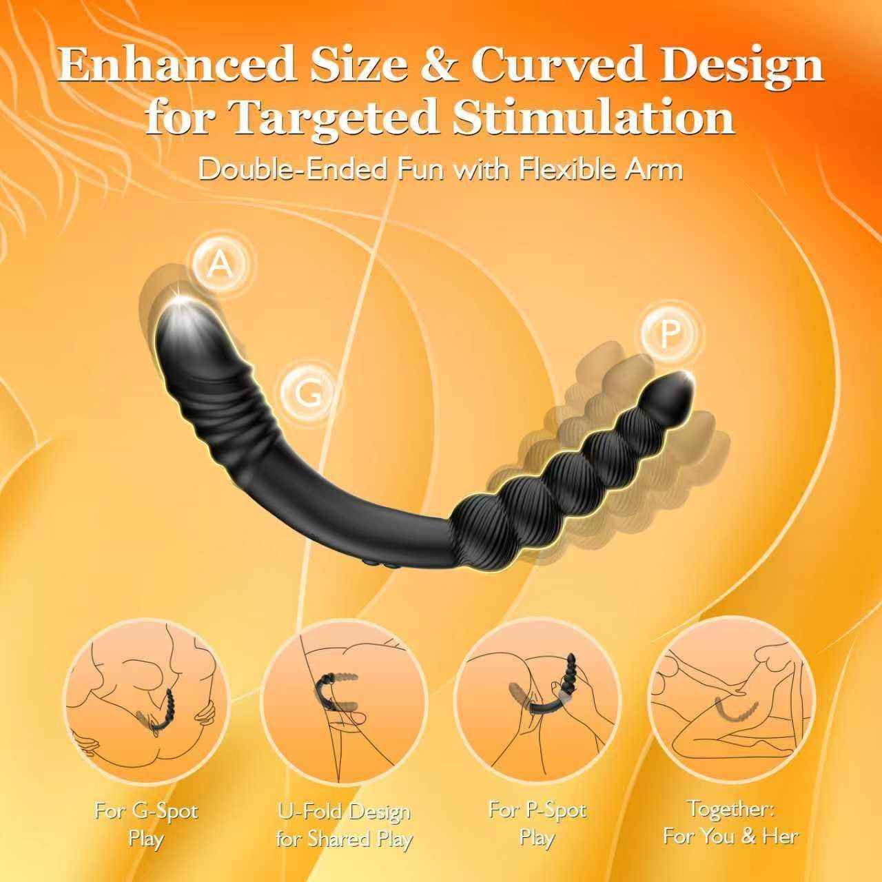 TwinCurve Dual-Ended Pleasure Beads Thrusting Dildo