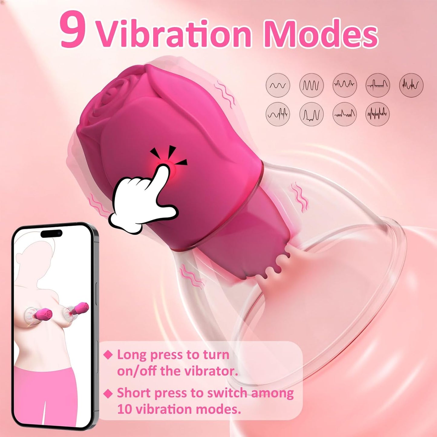 SuctionRose App-Controlled Nipple Sucker Vibrators