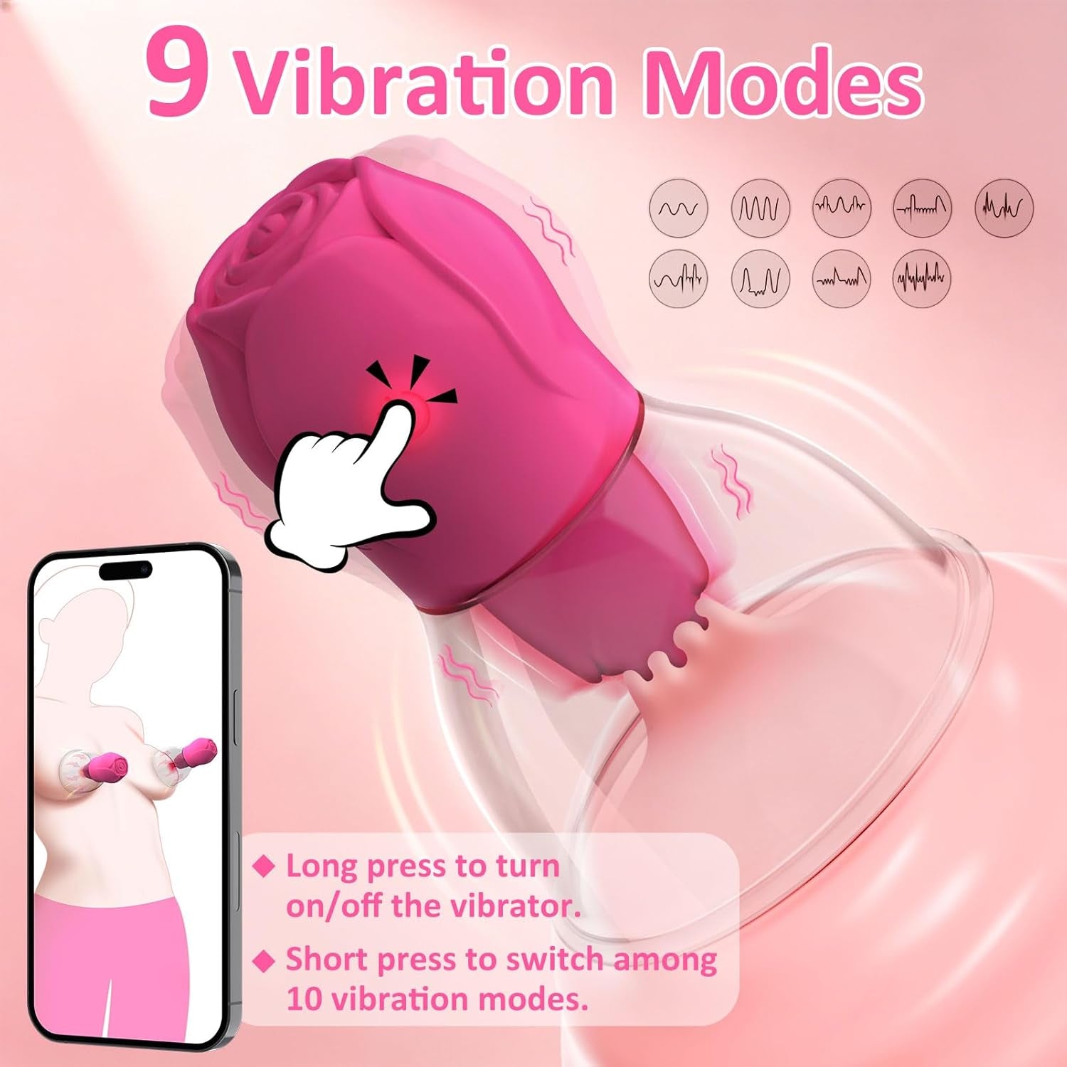 SuctionRose App-Controlled Nipple Sucker Vibrators