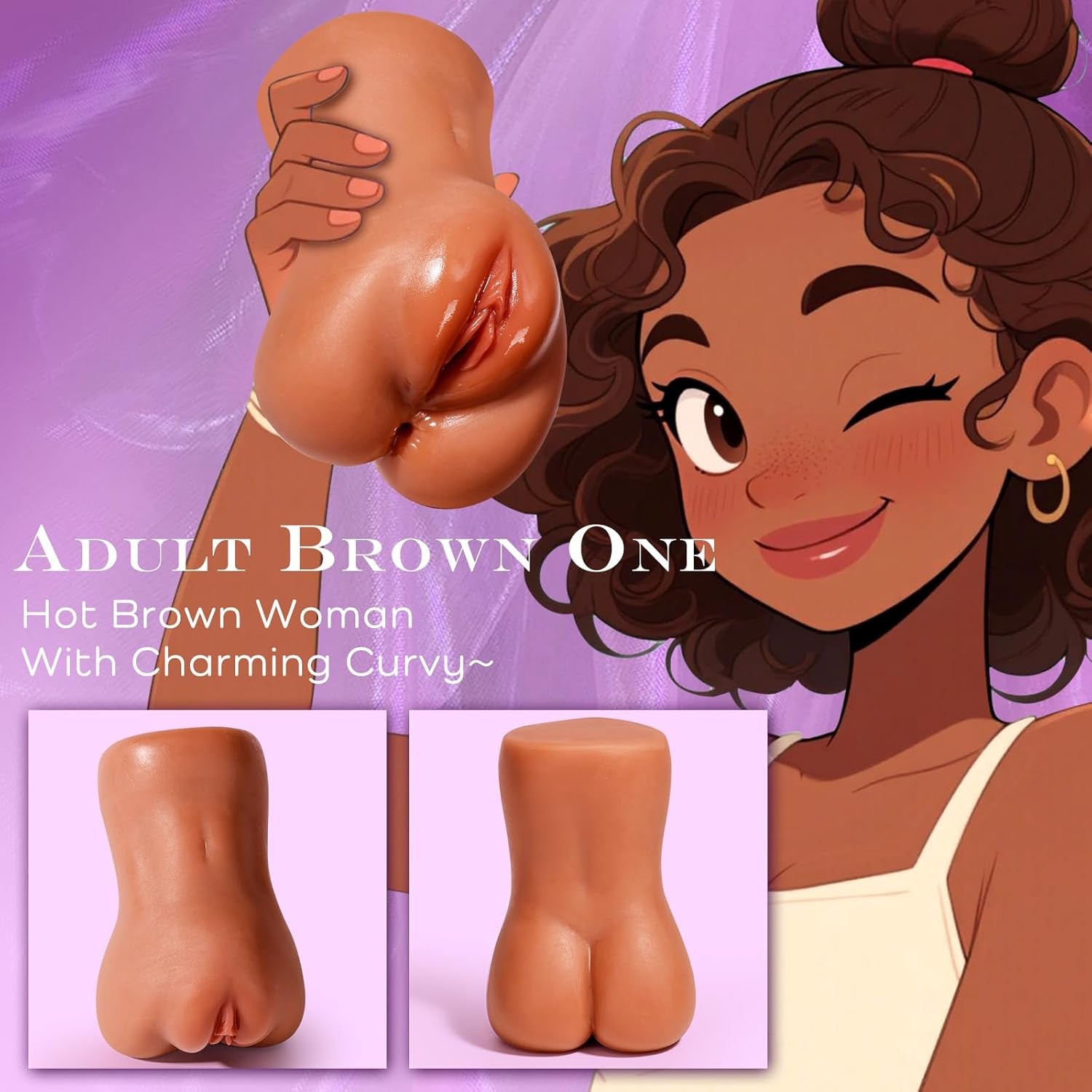 BronzeVale Brown Dual-Channel Pocket Pussy Stroker
