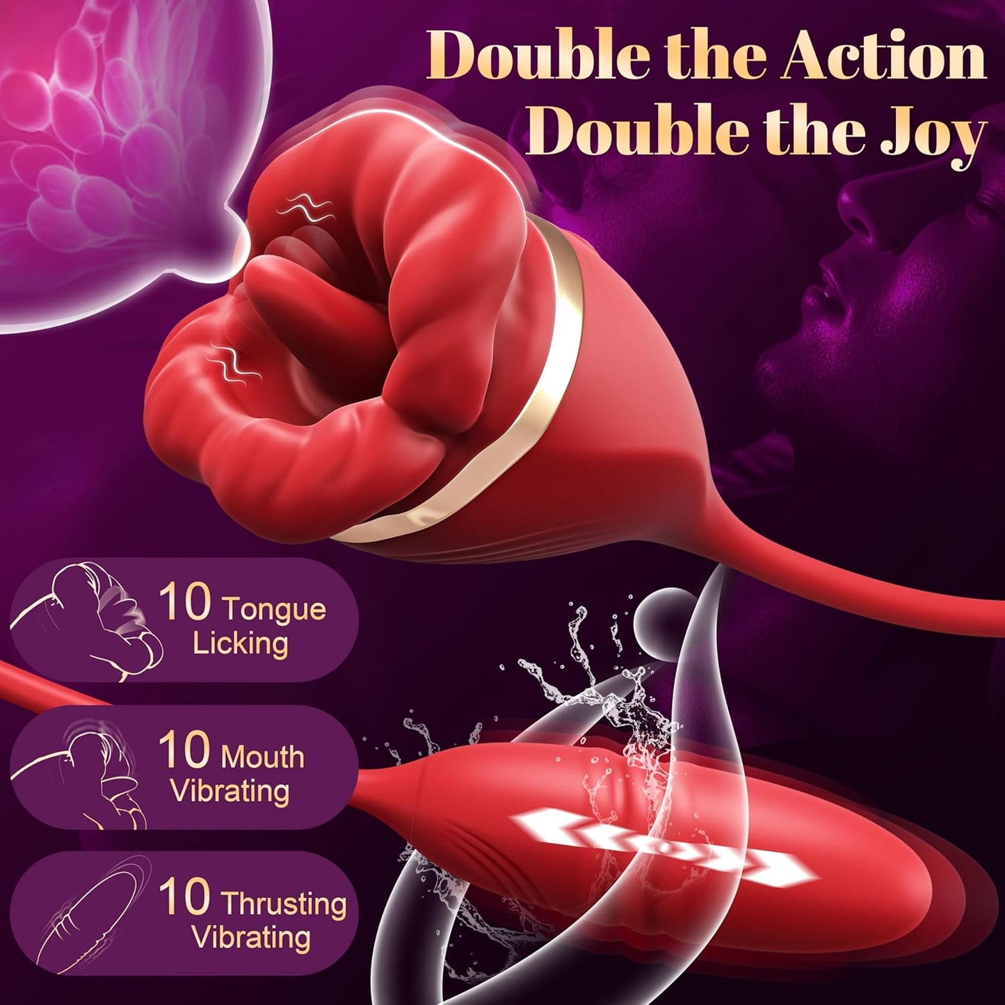 ScarletBloom 3-in-1 Rose Vibrator – Suck, Lick & Thrust