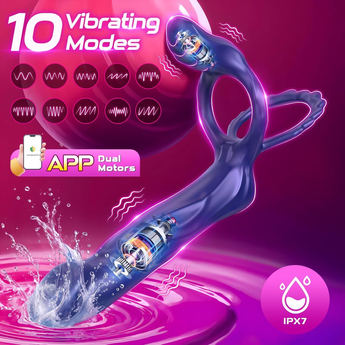 TrioRide Anal Cock Sleeve Vibrator for Couples