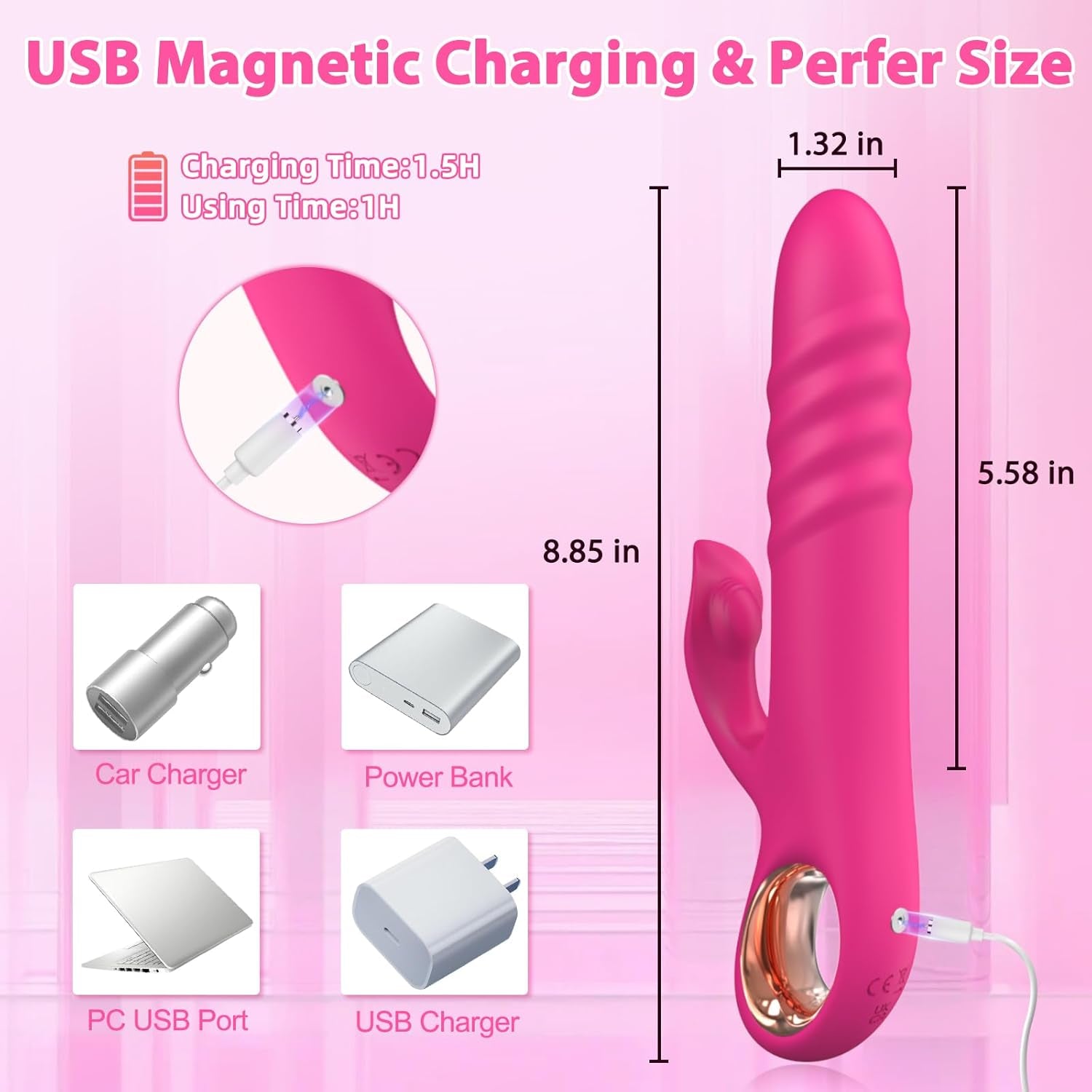 BlushPulse Pink Thrusting Rabbit Vibrator