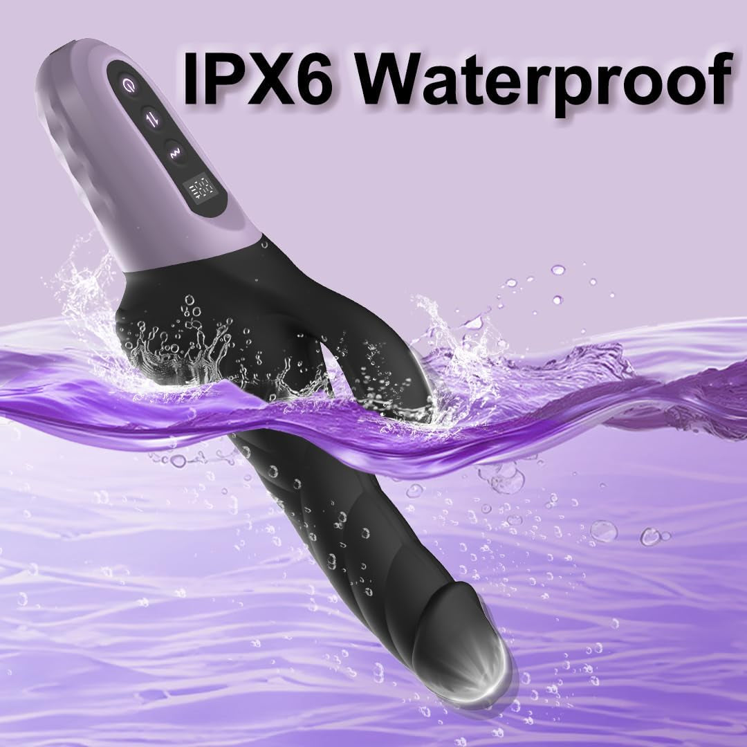 DeepRhythm Thrusting Rabbit Dildo Vibrator – 9 Thrust & 9 Vibrate