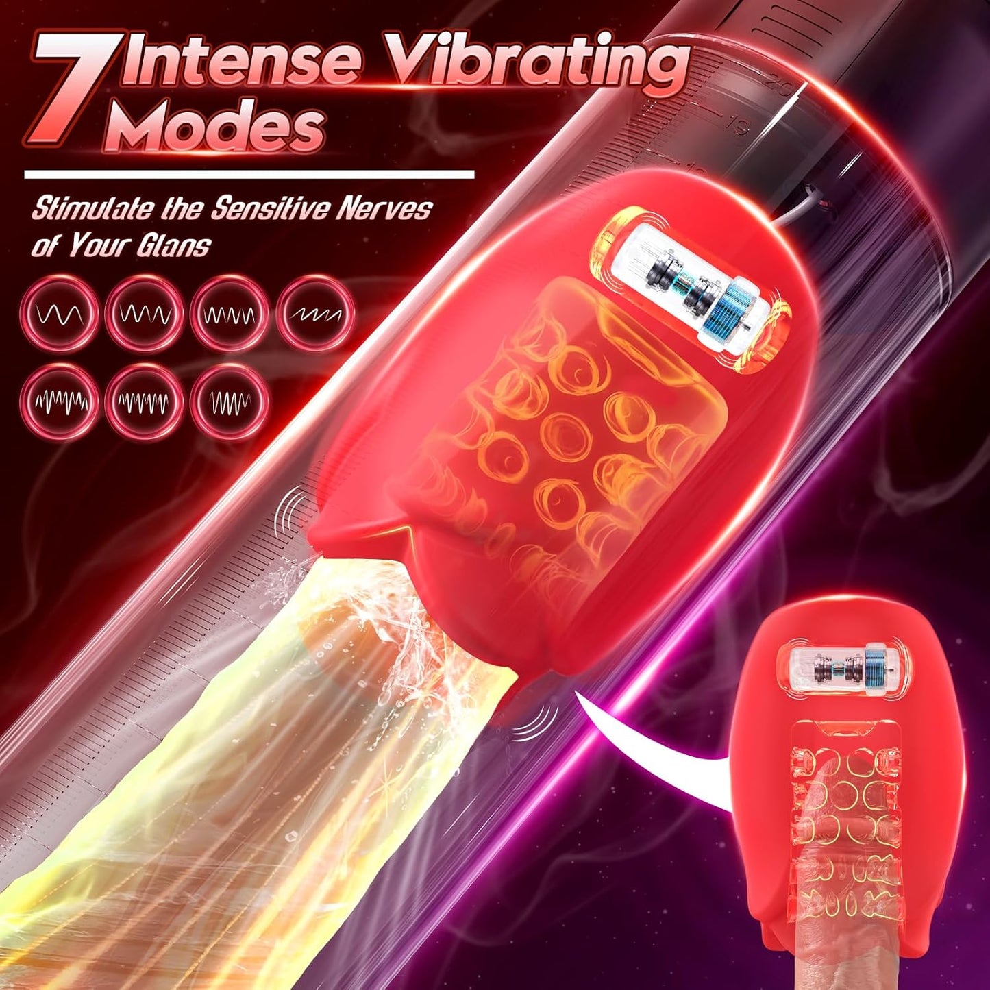 PowerPump Electric Penis Pump 5 Suction 7 Vibe Modes