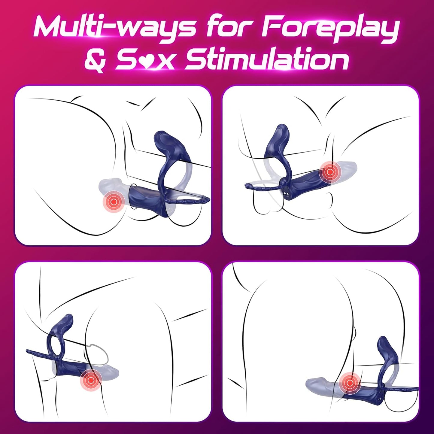 TrioRide Anal Cock Sleeve Vibrator for Couples
