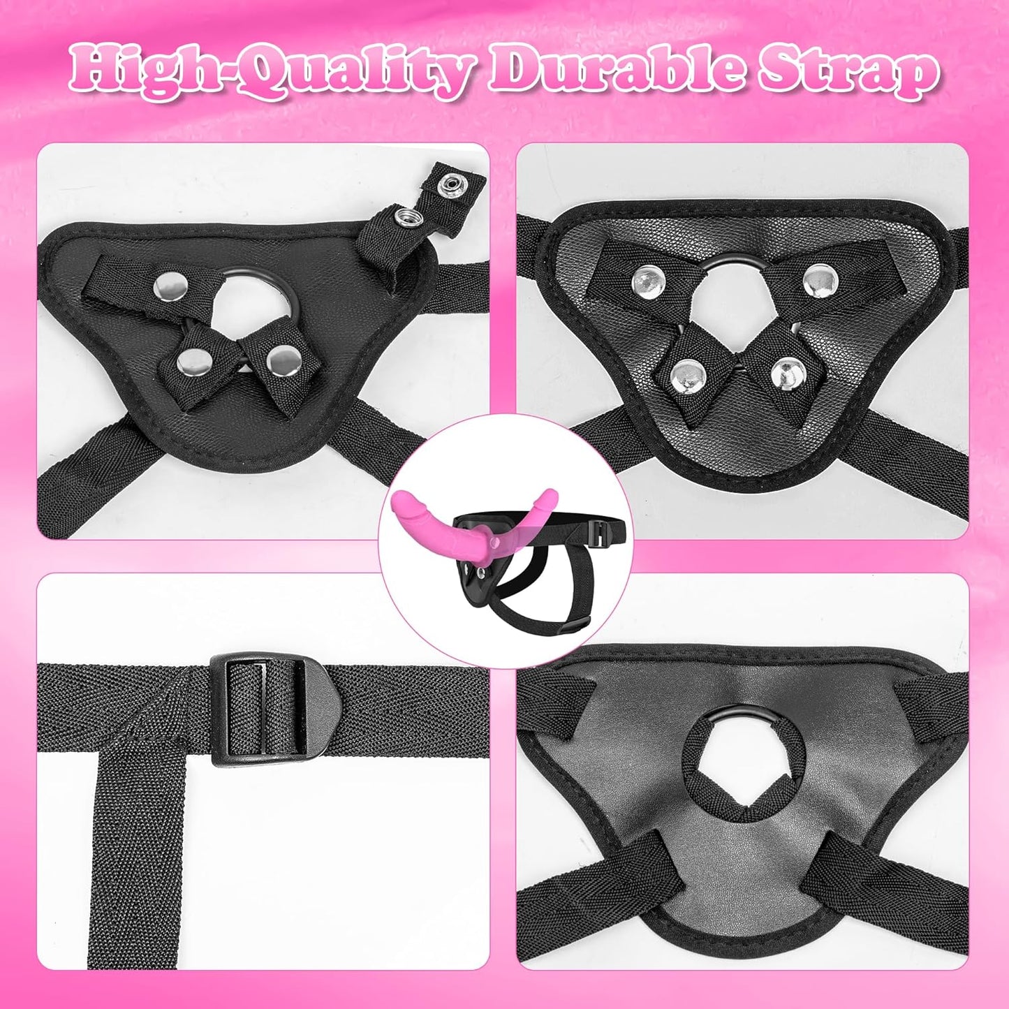 BlushDuo Double Ended Dildo Strap-On Adjustable Harness