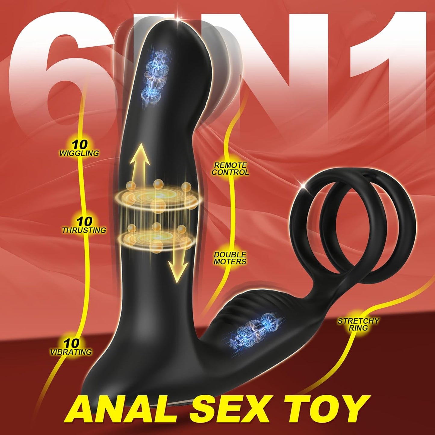 SixthSense Thrusting Prostate Massager Cock Ring 10 Modes