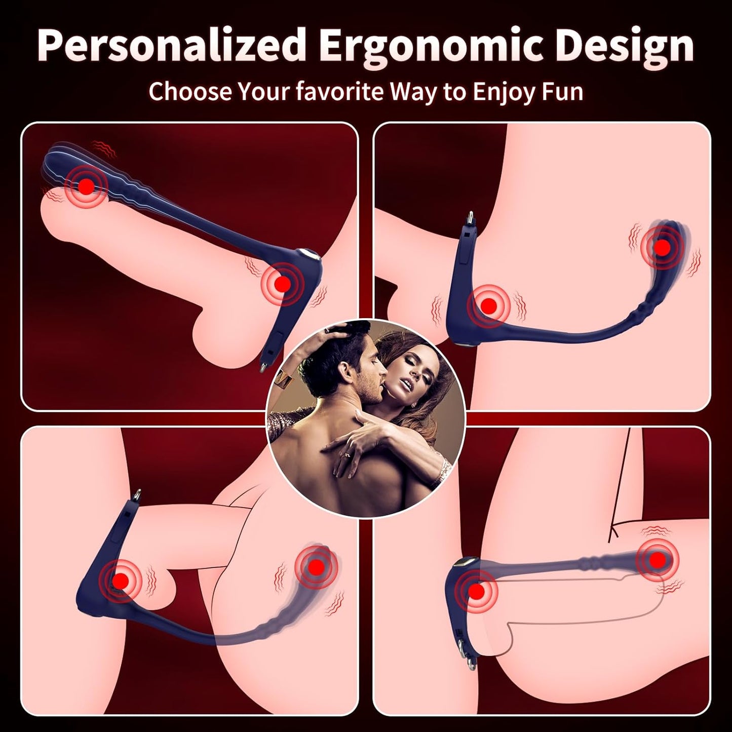 BuckleDown Adjustable Cock Ring Prostate Massager 10 Modes