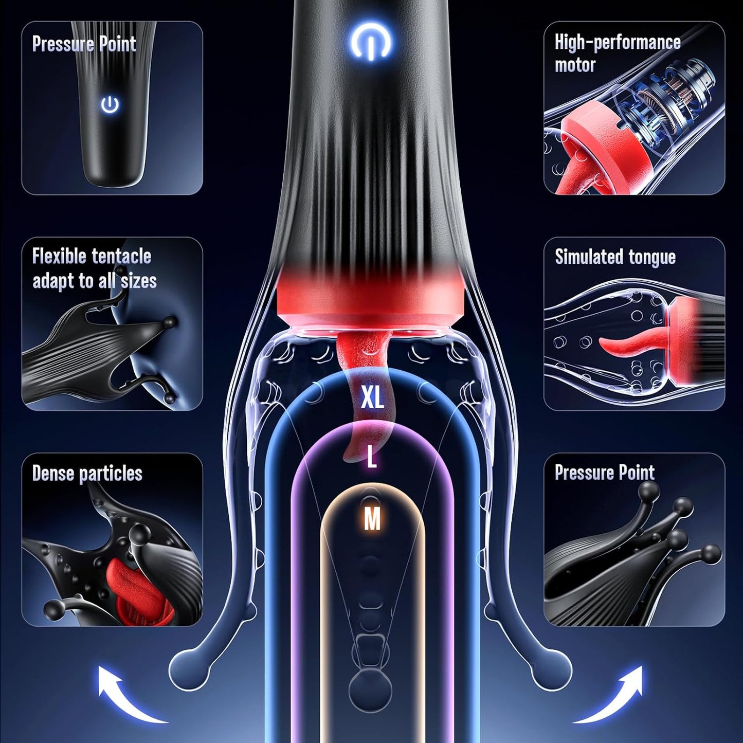 TendraBloom Male Penis Vibrator with Licking Modes