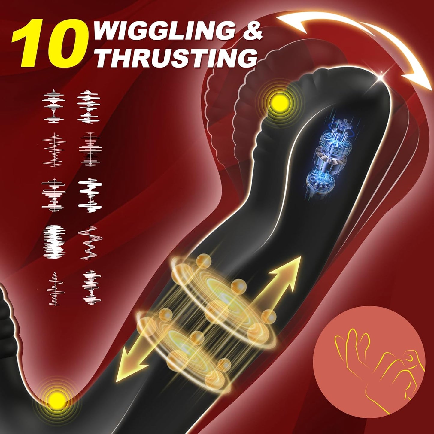 SixthSense Thrusting Prostate Massager Cock Ring 10 Modes