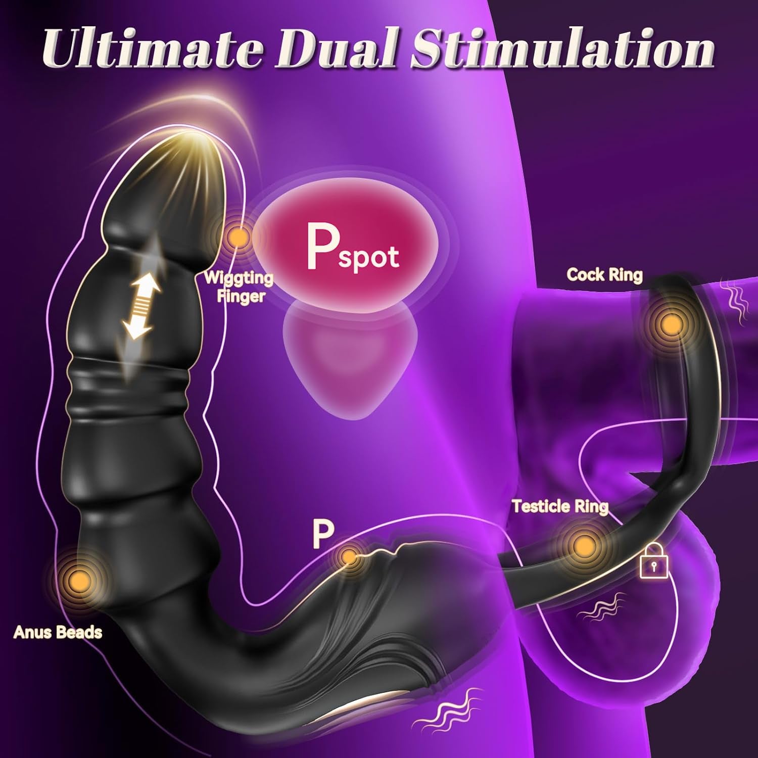 SteadyPulse Thrusting Prostate Massager Penis Ring