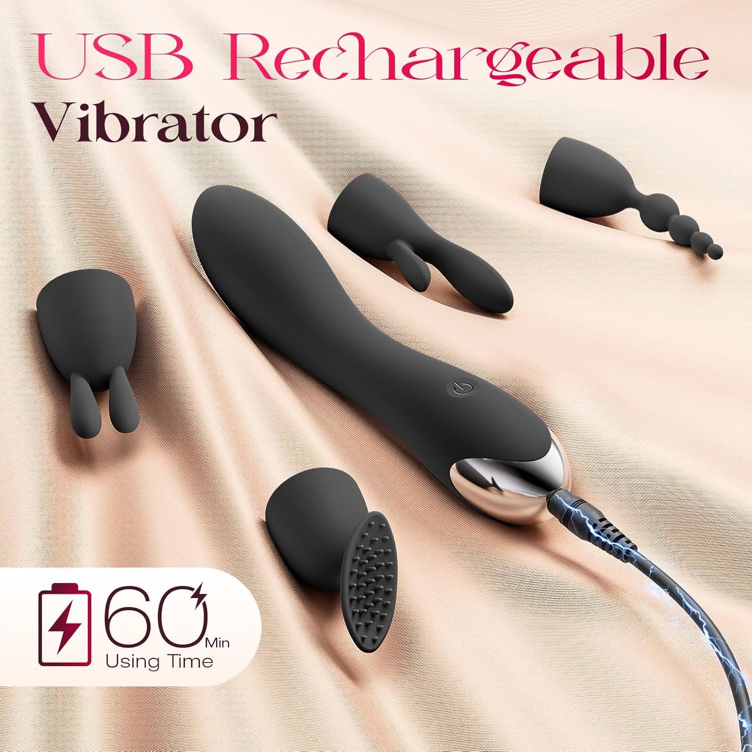 VelvetSwitch Wand Vibrator Kit with 4 Heads