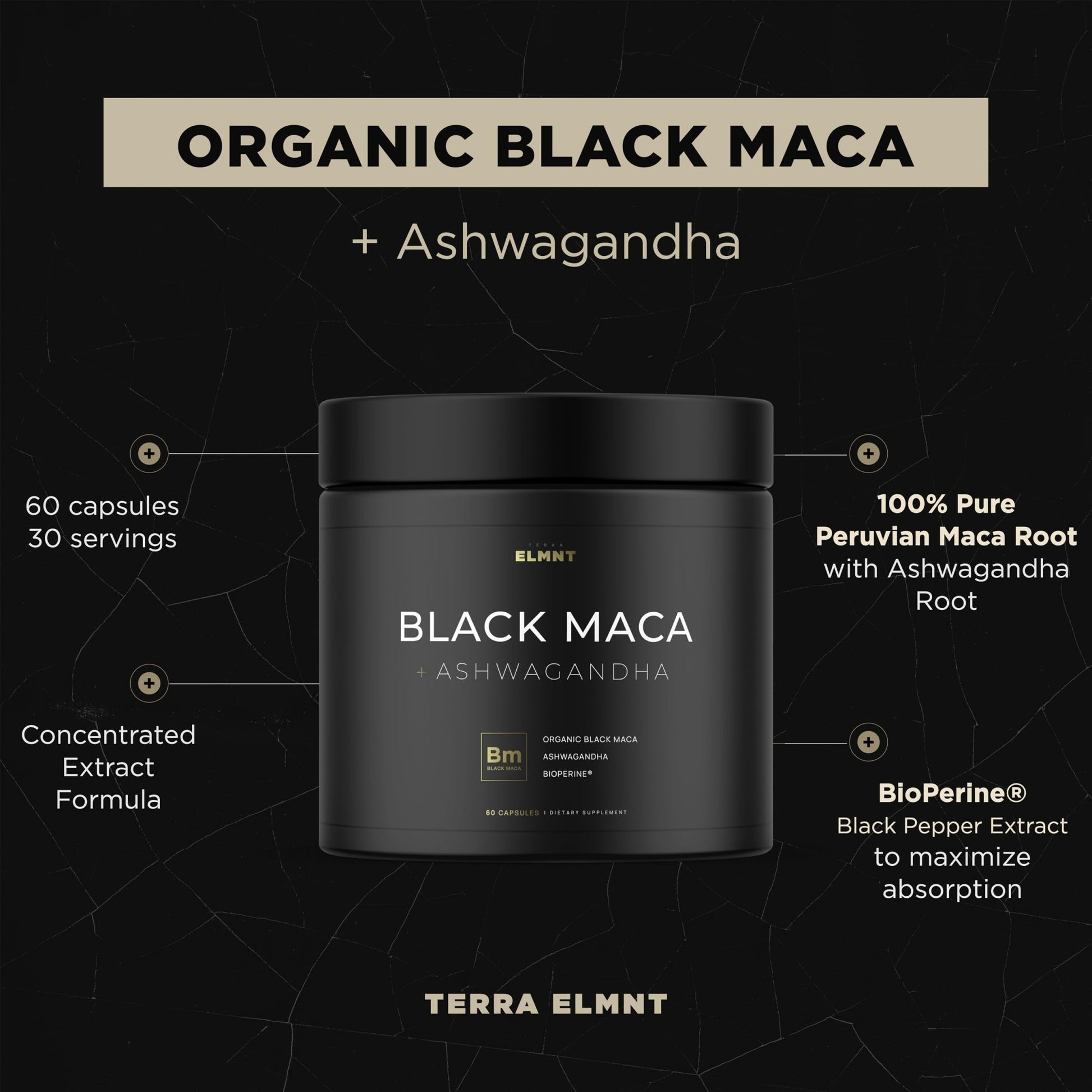 40x Strength Organic Black Maca Root w. Ashwagandha - 1 Highest Potency Black Maca Root Capsules for Men Supplement 40:1 Extract - 100% Pure Maca Peruana Gelatinized Maca Root Powder Pills - Vixen Adult Playroom