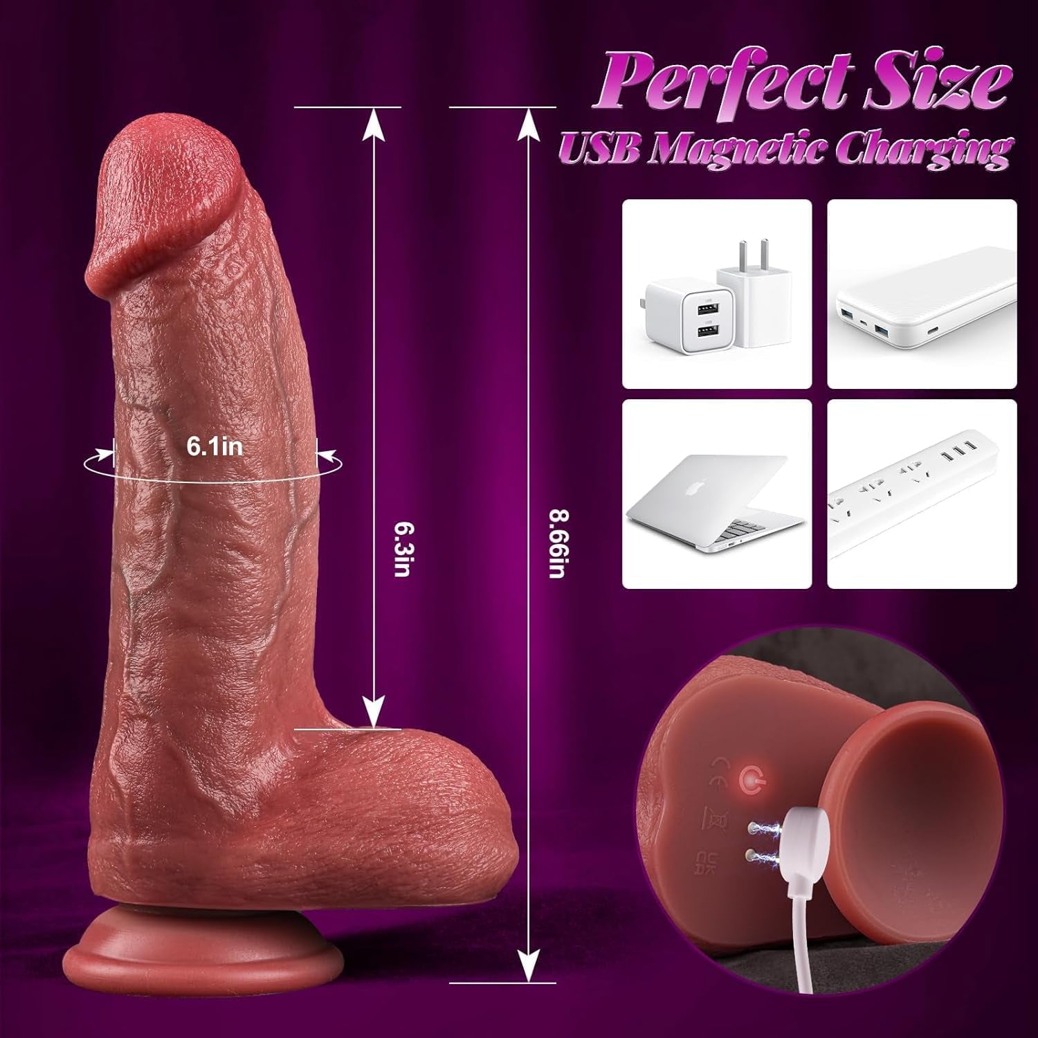 TrueHeat Realistic Thrusting Heating Dildo Vibrator