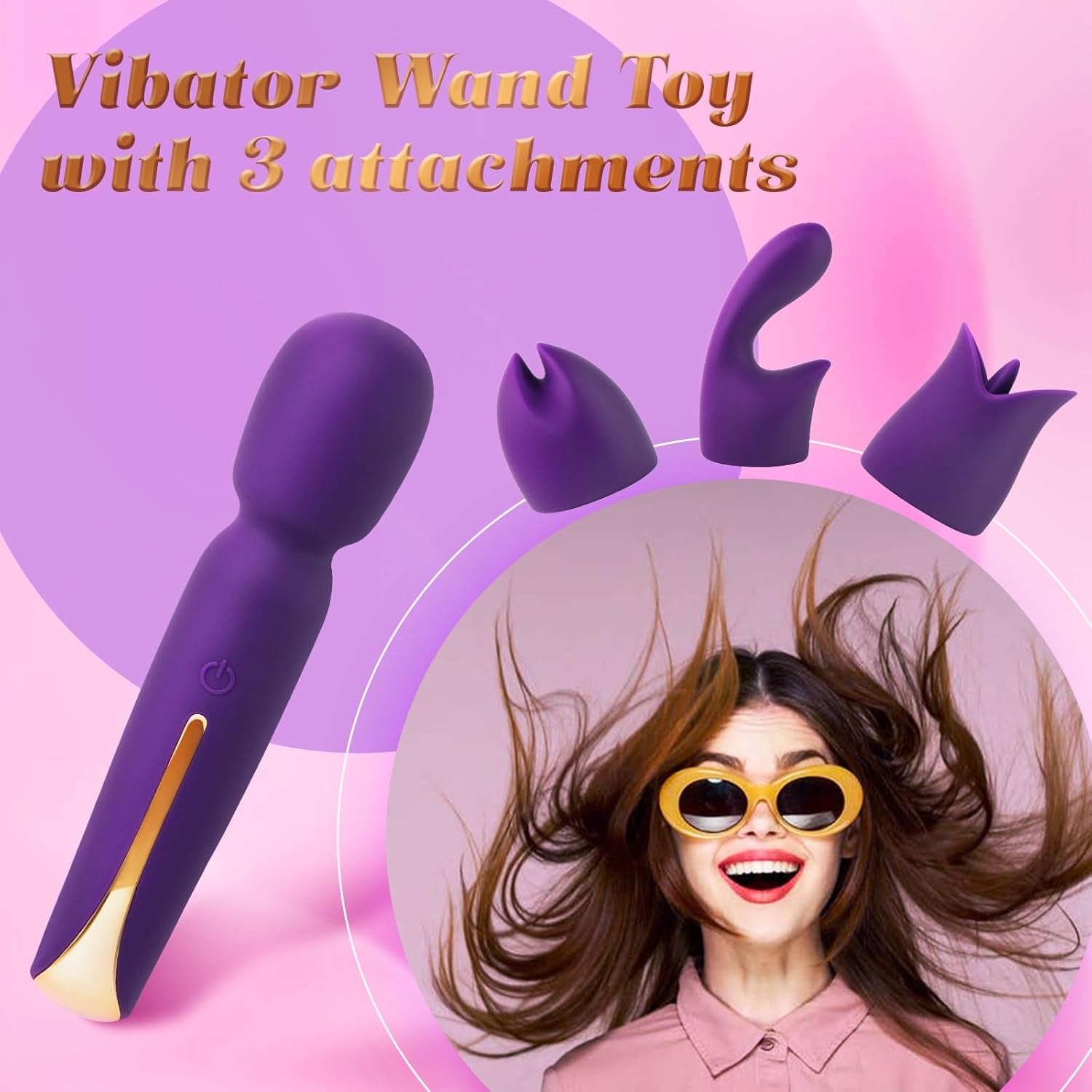 SilentCrown 4-in-1 Wand Vibrator Kit | 3 Attachments