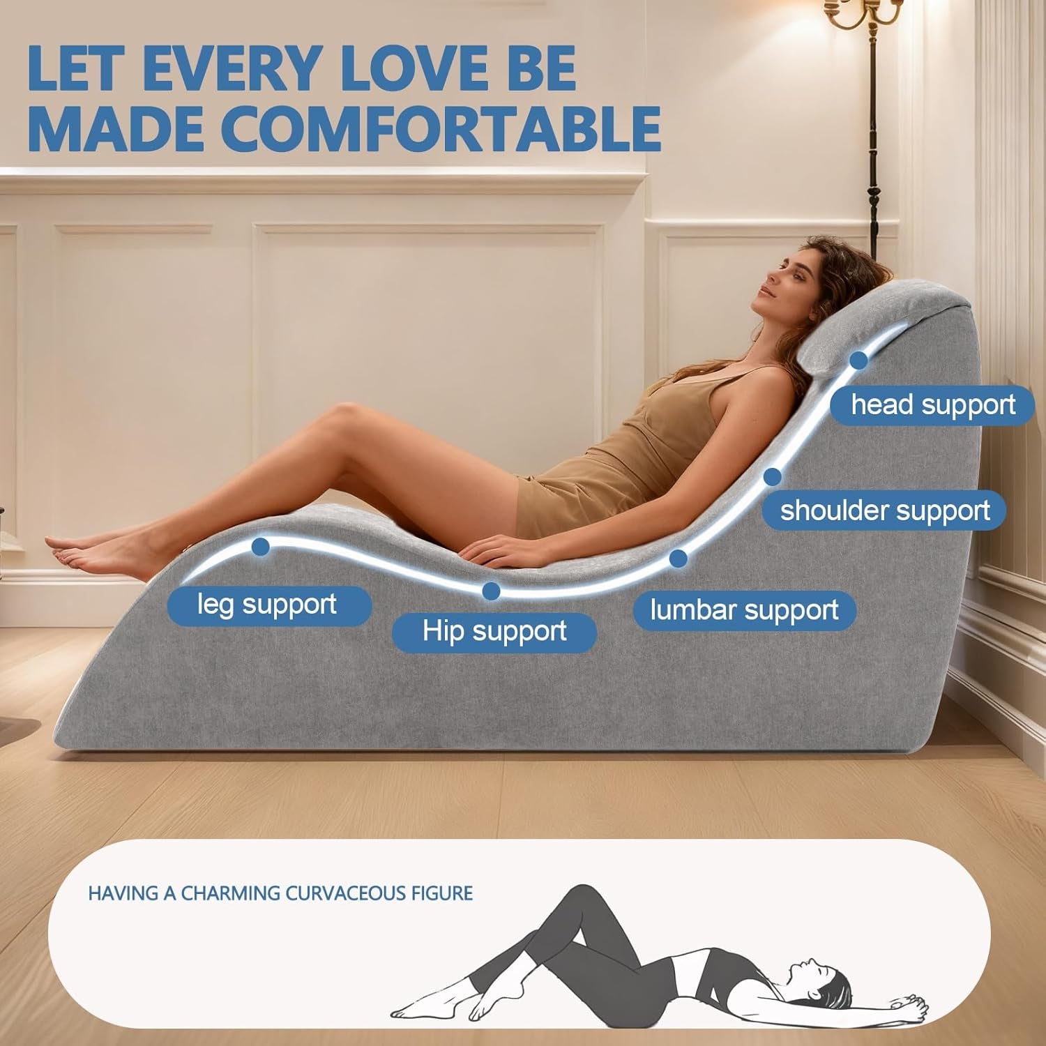 SlateVice Premium Gray Sex Chaise Lounge Chair
