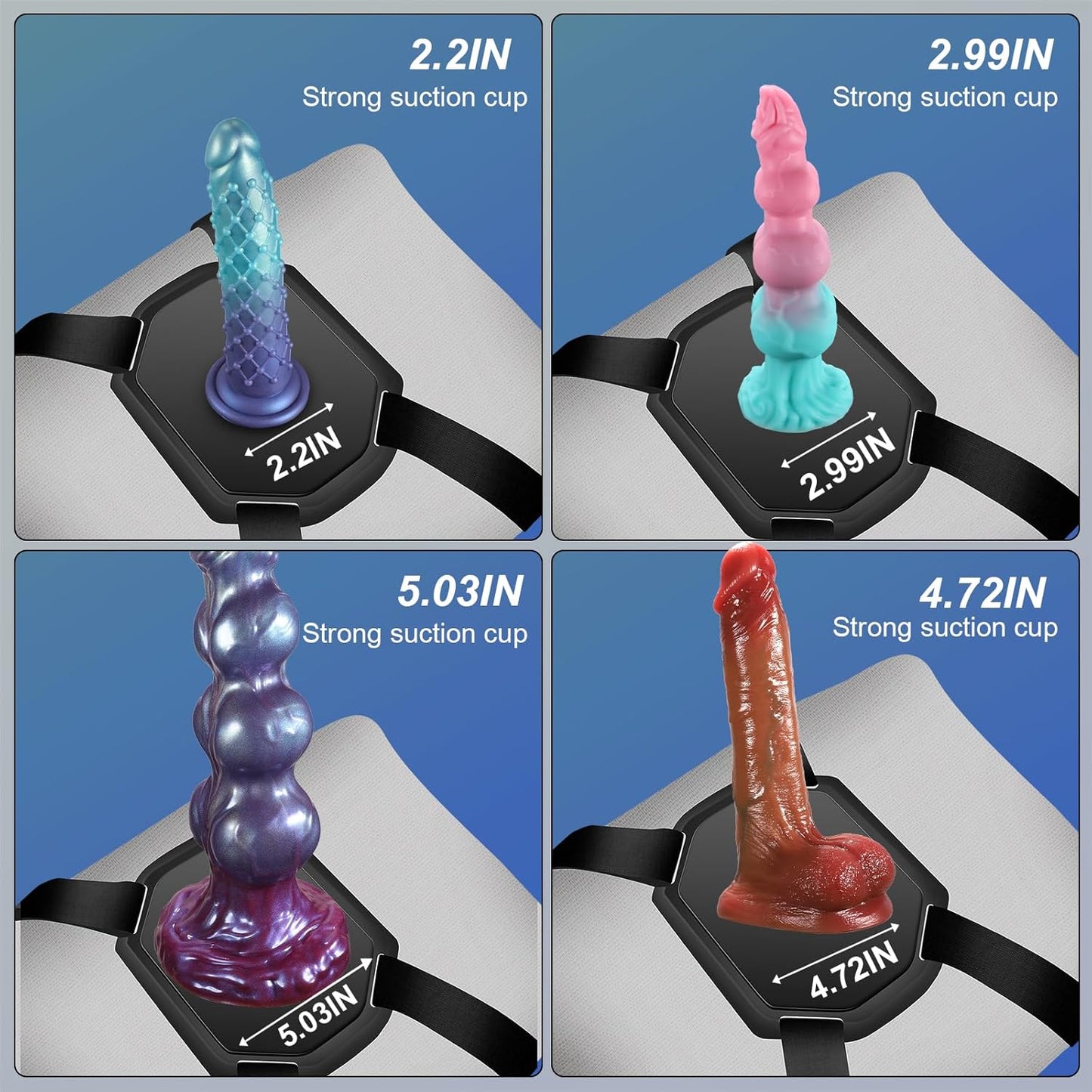 HoldFast Suction Cup Dildo Mount with 7.8" Silicone Dildo