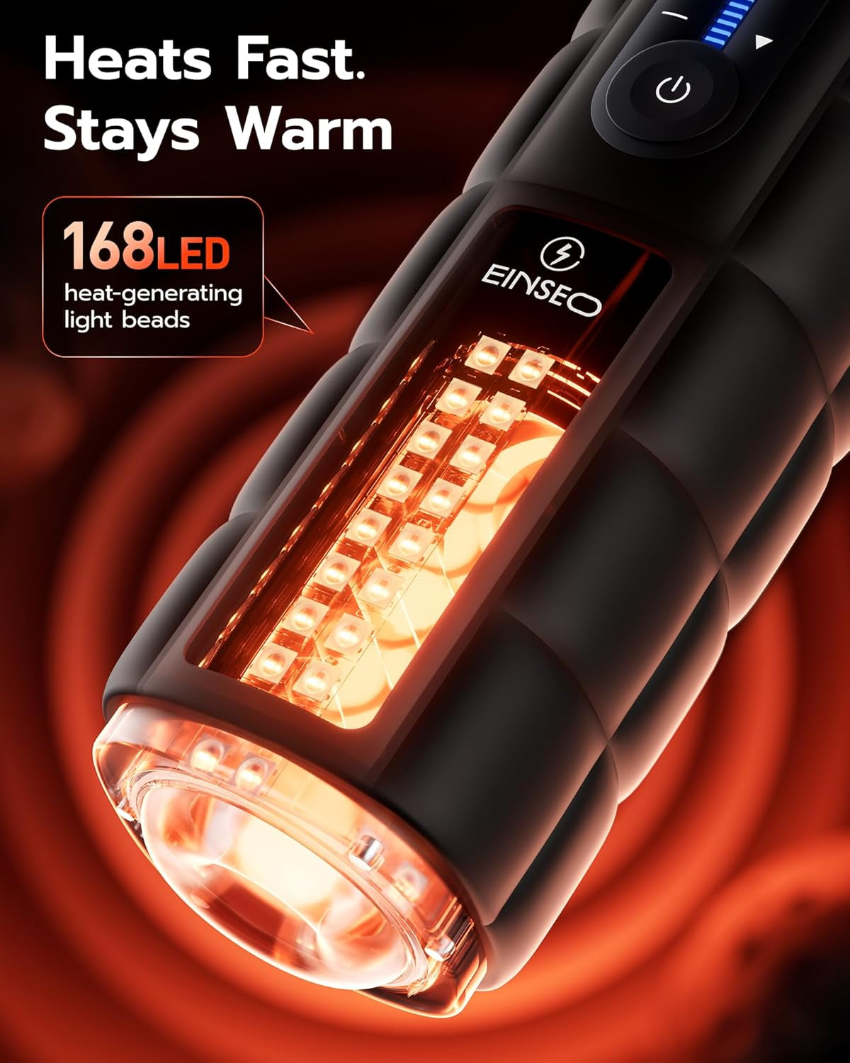 DeepDrive Thrusting Heated Male Masturbator Stroker 65mm Depth