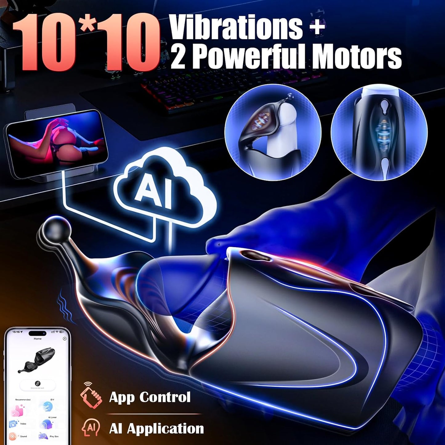 VeltrixSync Multi-Stimulation AI App Male Stroker