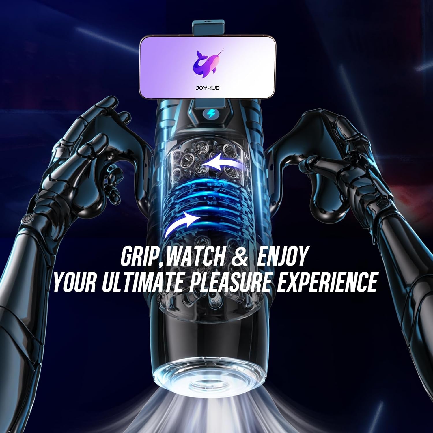 CommandDrive AI App Male Stroker with Suction Base