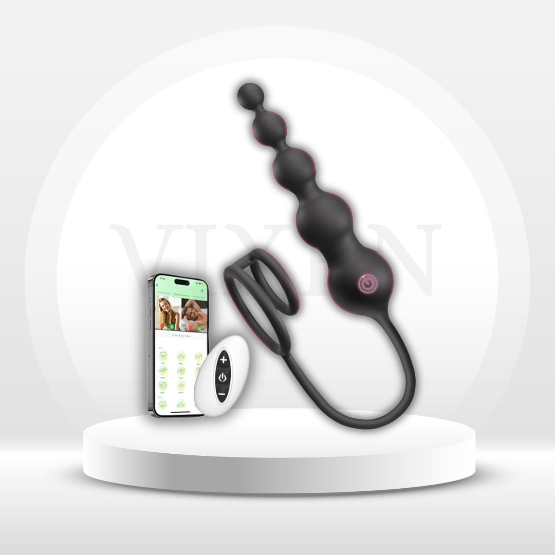 CascadeBeads Double Cock Ring Prostate Massager