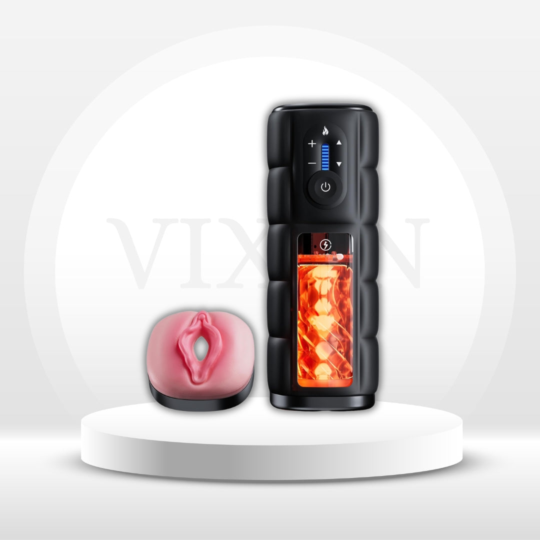 DeepDrive Thrusting Heated Male Masturbator Stroker 65mm Depth