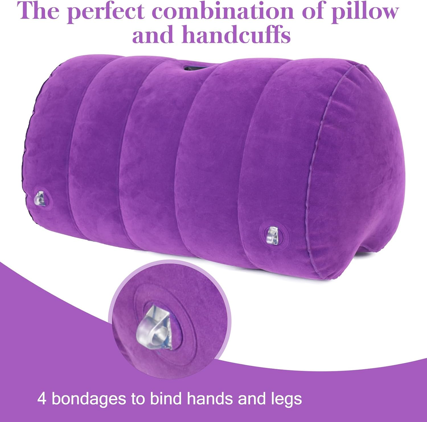 HeartBound Dildo Mount Sex Pillow with Bondage Cuffs – Holds 300 lbs