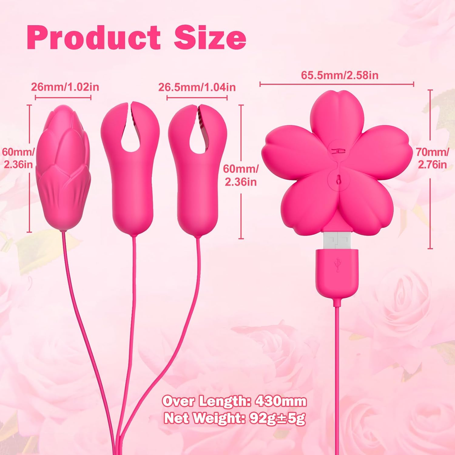 PetalClamp Nipple Clamp & Egg Vibrator Set