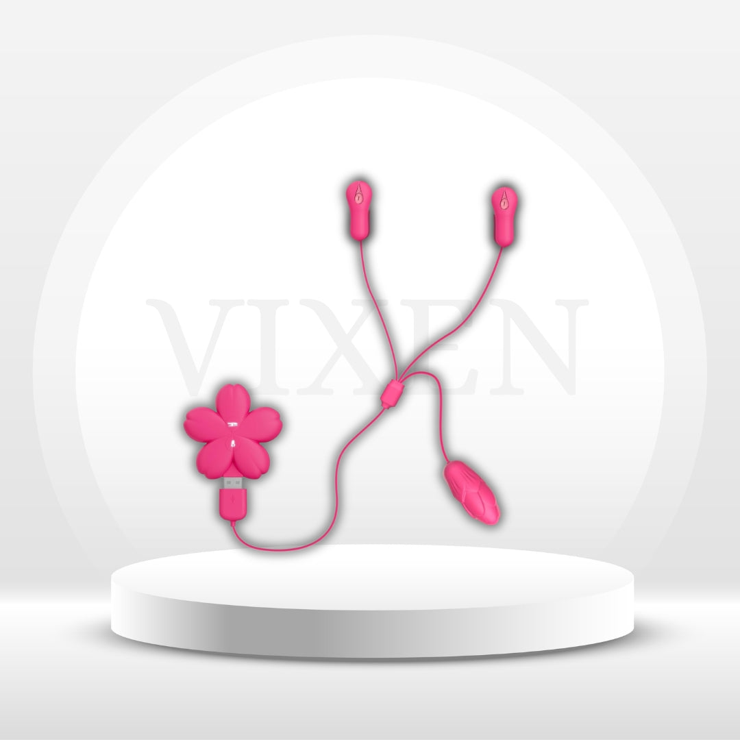 PetalClamp Nipple Clamp & Egg Vibrator Set