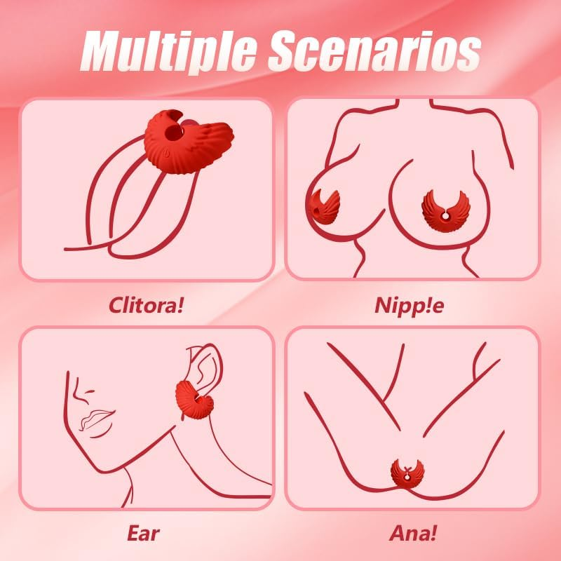 WingedWhisper Vibrating Nipple Clamps – Remote Control, 10 Modes