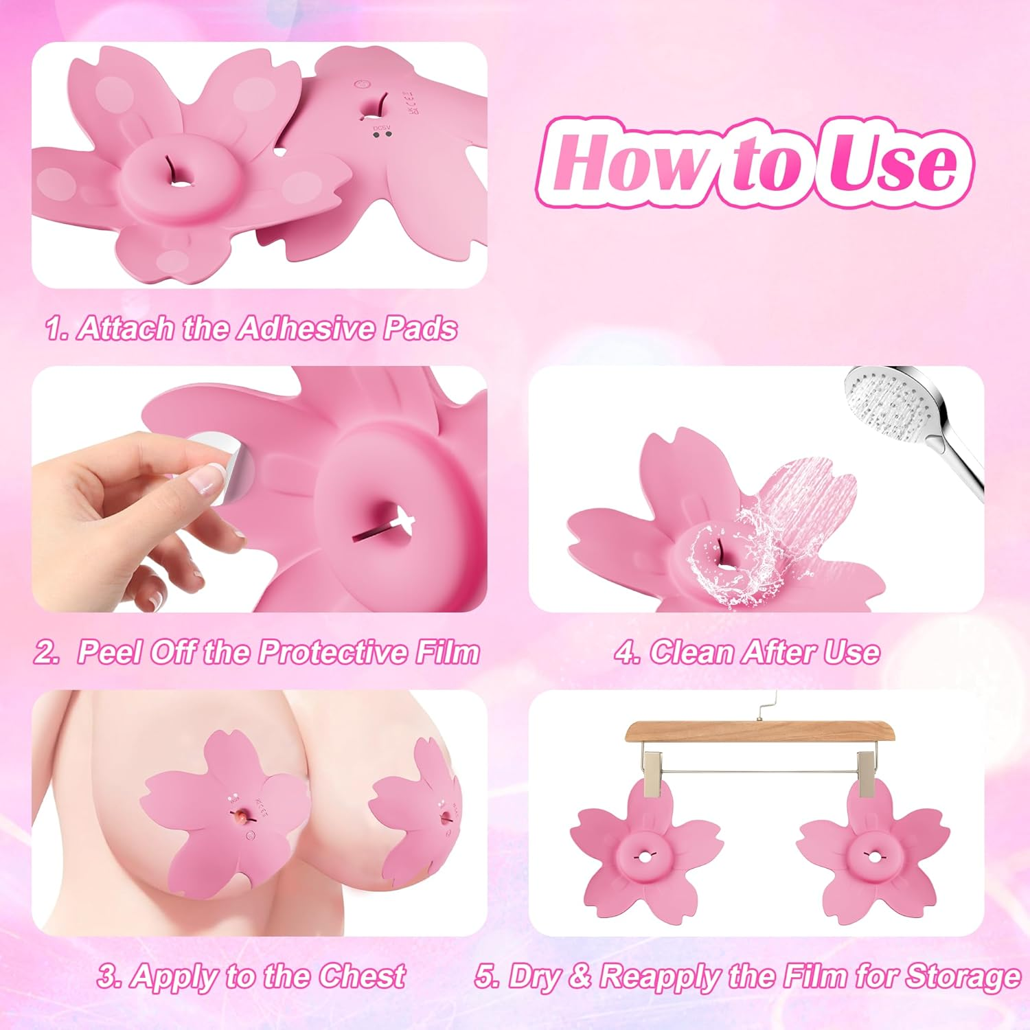 BlossomGrip Wearable App-Controlled Nipple Vibrators