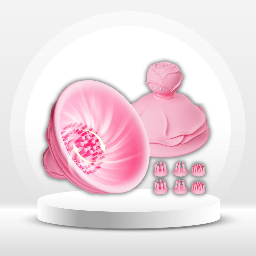 BloomContact 6-in-1 Rose Nipple Sucker Vibrator – 10 Modes
