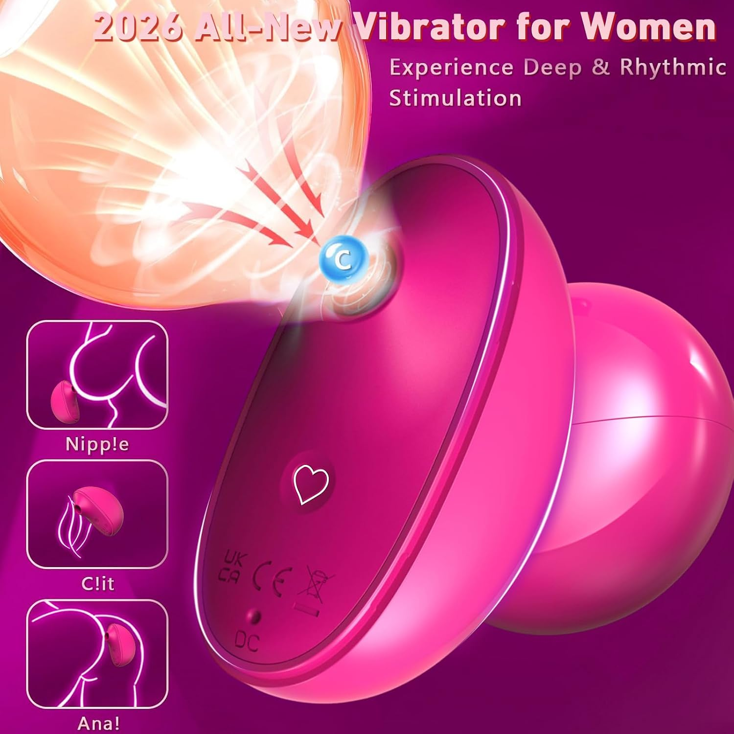 PowderPuff Clitoral Sucking Vibrator – 10 Modes, Discreet & Silent